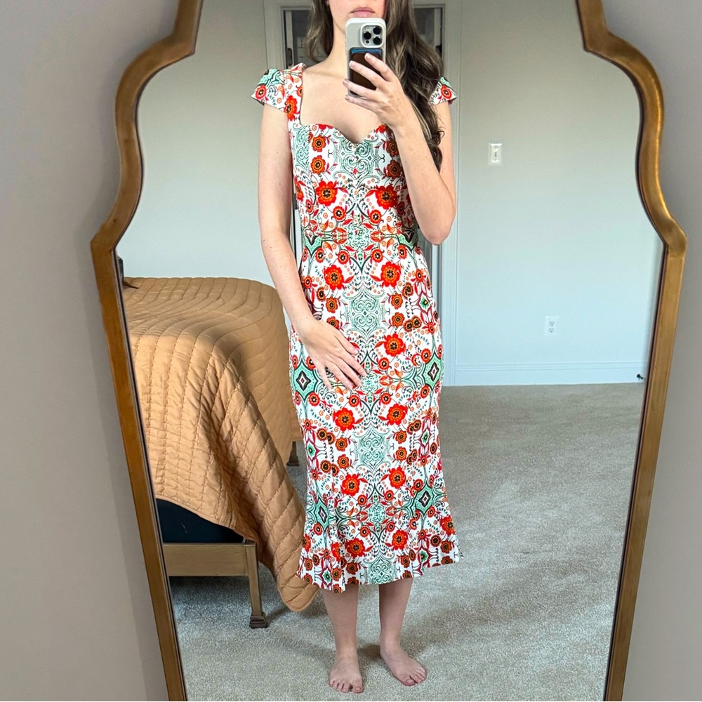 Fit and flare midi anthropologie dress